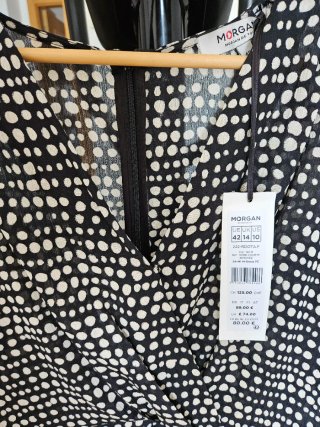 Vestido Morgan lunares blanco y negro