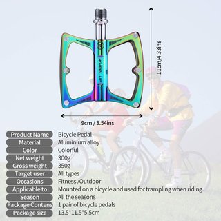 Pedales aluminio anodizado bicicleta rosca 9/16”