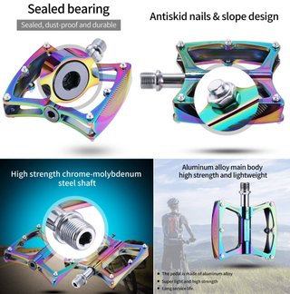 Pedales aluminio anodizado bicicleta rosca 9/16”
