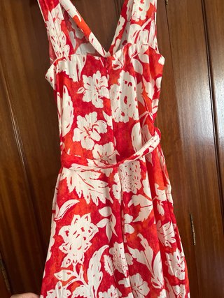 Mono Vestir Rojo Estampado Flores