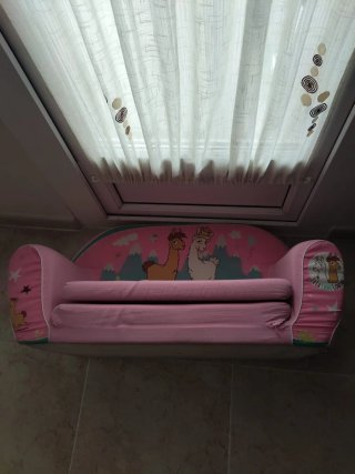 Sofá infantil extensible rosa