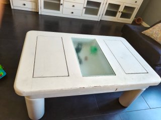 Conjunto muebles estanteriasmesas y sillas comed