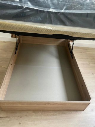Canapé abatible tela y madera