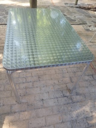Tavolo da Terrazza in Acciaio Inox 120*80 cm