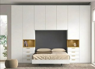 Dormitorio puente de matrimonio con armarios