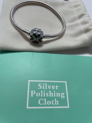 Pulsera plata de ley para. Niñs ! Trebol