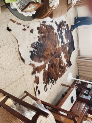 Alfombra Piel Vaca Natural Rústica
