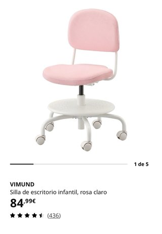 Escritorio Ikea Blanco mas silla rosa Ikea