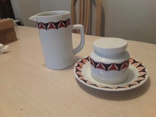 Jarra, plato y azucarero Castro