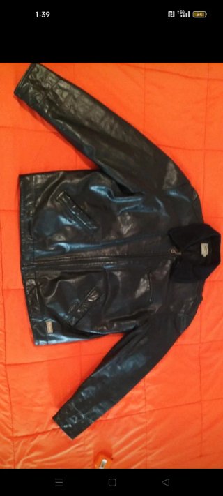 Cazadora de cuero genuino para hombre