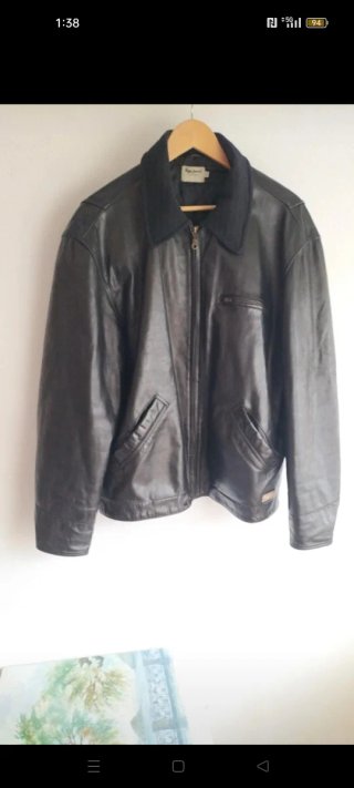 Cazadora de cuero genuino para hombre