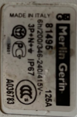 Merlin Gerin 81595 125A IP67