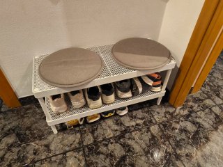 Banco Zapatero Blanco Ikea con Asientos Grises