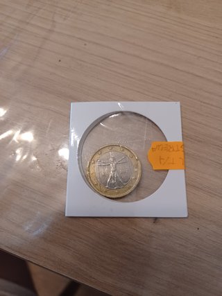 Moneda 1 Euro Italia 2002 con fallo