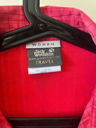 Camisa Jack Wolfskin cuadros rosa/rojo talla M