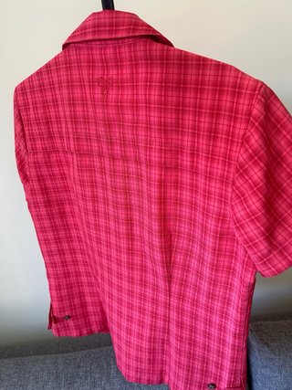 Camisa Jack Wolfskin cuadros rosa/rojo talla M