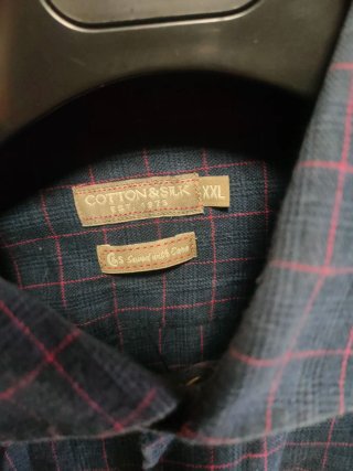 Camicia  Uomo a quadri Blu con linee rosse