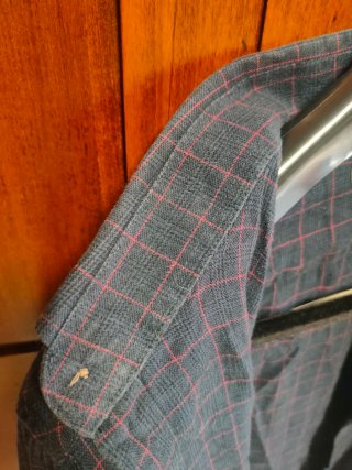 Camicia  Uomo a quadri Blu con linee rosse