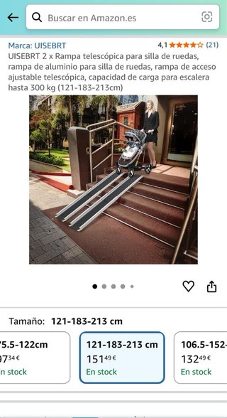 Rampa telescópica para silla de ruedas