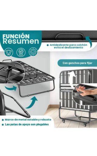 Cama Plegable Invitados 200x90.Soporta hasta 250kg