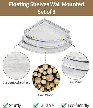 Estantería Esquinera Madera Maciza (3 uds)