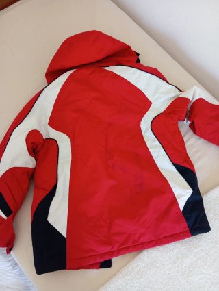 Pantalones y chaqueta de esquí negro y rojo para n