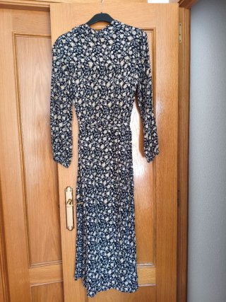 Vestido Natura floral azul y beige talla L