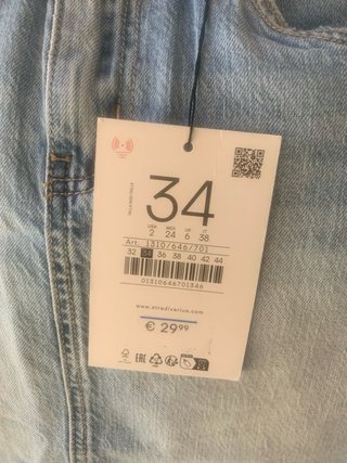 Falda vaquera midi Stradivarius Talla 34