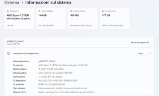 Acer Aspire 3 15 A315-44P-R5P0 Ryzen 7, 16GB di RA