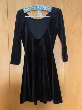 Vestido Negro Corto Terciopelo