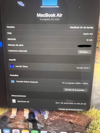 MacBook Air 15,3 M4 16GB 512GB Blu cielo