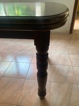 Mesa comedor extensible madera clásica y 6 sillas