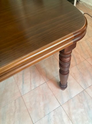 Mesa comedor extensible madera clásica y 6 sillas