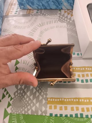 Monedero pequeño Marrón con Cierre Dorado