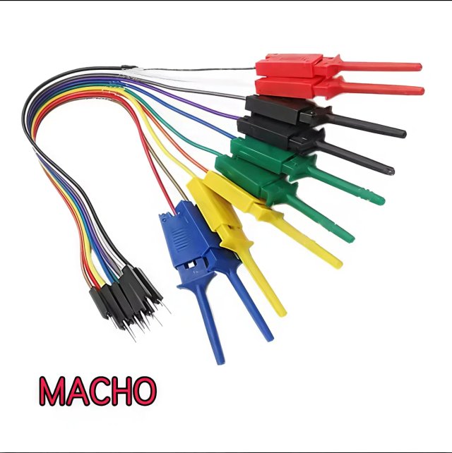 10 Cables Pinza Gancho Prueba Multiusos