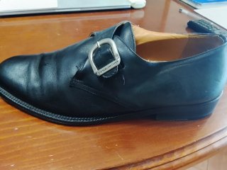 Zapatos Monk Strap Piel Negro Angel Infantes