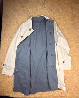 Gabardina Zara Man Reversible Beige/Gris Talla M
