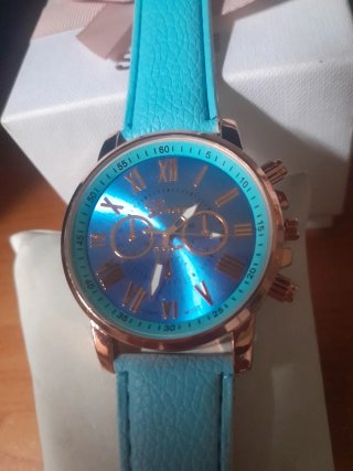 Orologio donna  celeste e oro