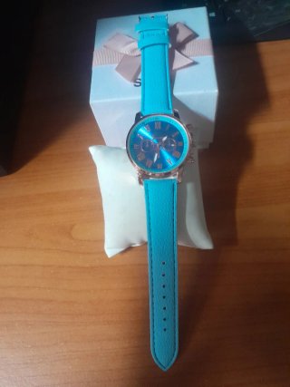 Orologio donna  celeste e oro