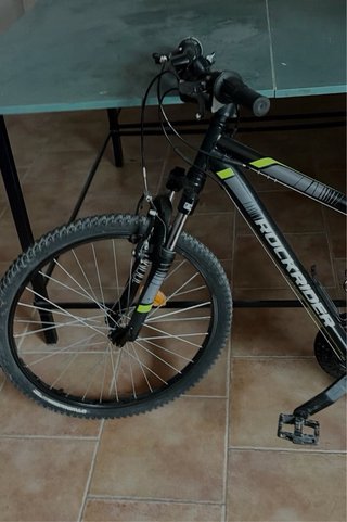 Bicicleta Infantil Rockrider Negra/Gris/Verde