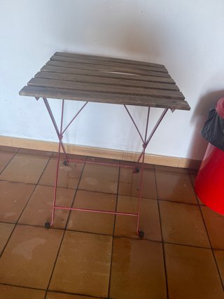 Mesa plegable madera y metal
