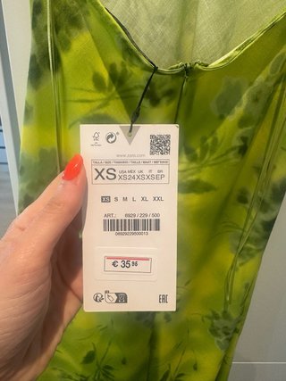Vestido Zara verde y amarillo sin estrenar