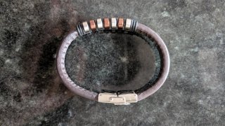 Pulsera Lotus Cuero Marrón y Metal