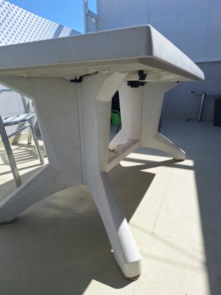 Mesa y Sillas Terraza Plástico Blanco