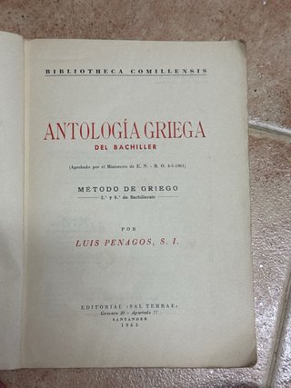 Antología griega del bachiller 1963