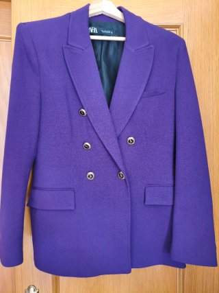 Americana Zara Morado Doble Botonadura