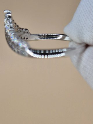 Anillo Plata Moissanitas Corona talla 7