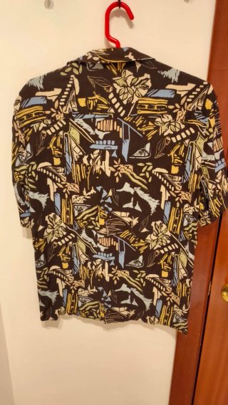 Camisa Lefties M Negra Estampada Manga Corta