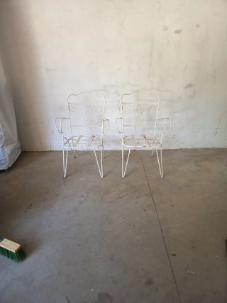 2 Sillas metal Vintage Blancas