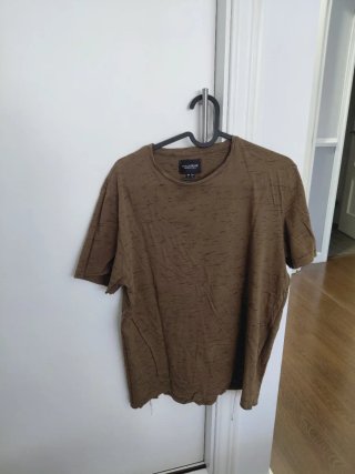 Camiseta hombre marrón, verdoso.